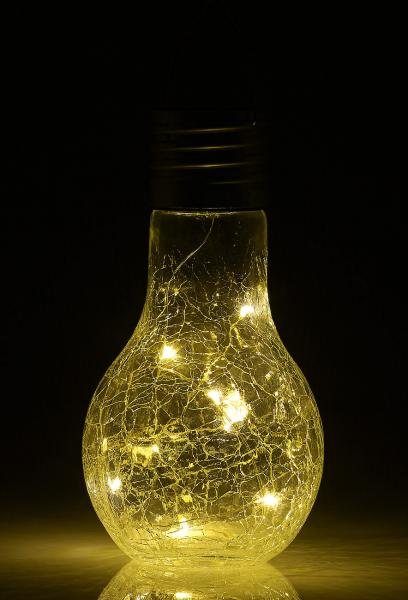 Lot de 4 ampoules à LED décoratives aspect craquelé, avec chargement solaire