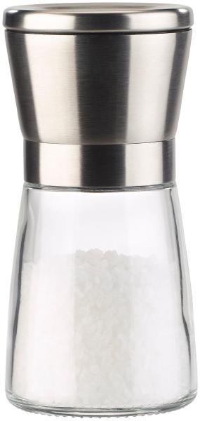 Manual spice mill with ceramic grinder, glass and stainless steel, set of 2