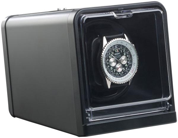 Watch winder for automatic wrist watches, direction of rotation & duration selectable