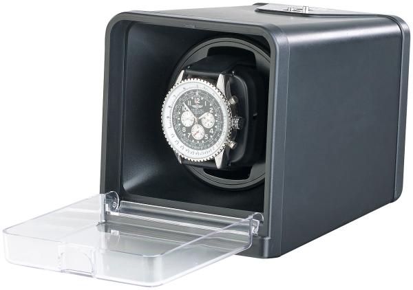Watch winder for automatic wrist watches, direction of rotation & duration selectable