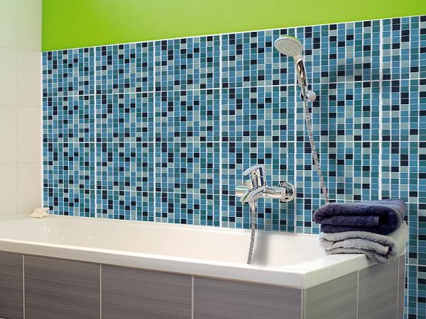 Adesivi 3D a mosaico “Aqua“, 26 x 26 cm, set di 20 pezzi