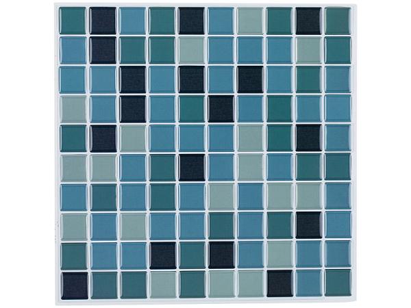 Adesivi 3D a mosaico “Aqua“, 26 x 26 cm, set di 20 pezzi