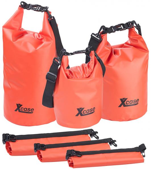 Lot de 3 sacs polochons étanches – 5/10/20 litres - rouge