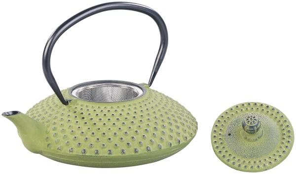 Teiera asiatica in ghisa con filtro in acciaio inossidabile, 1,25 l, colore verde oliva