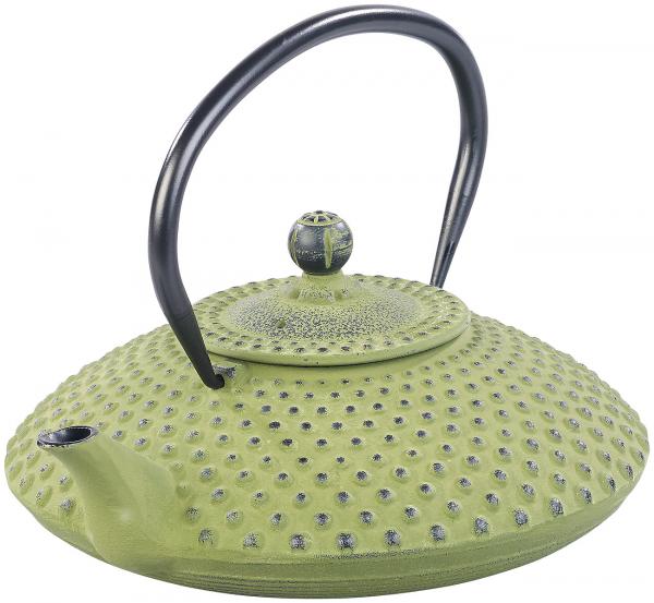 Teiera asiatica in ghisa con filtro in acciaio inossidabile, 1,25 l, colore verde oliva
