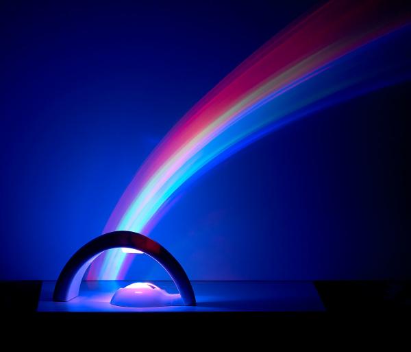 Luce di proiezione arcobaleno a LED per camere da letto e camerette dei bambini, timer