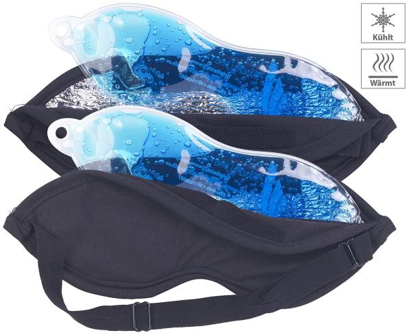 Lot de 2 masques occultant 2 en 1 avec coussinet amovible en gel chaud/froid