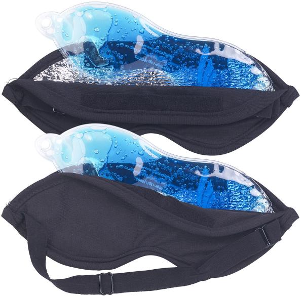 Lot de 2 masques occultant 2 en 1 avec coussinet amovible en gel chaud/froid