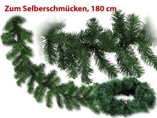 Deko-Tannengirlande zum Selberschmücken, 180 cm