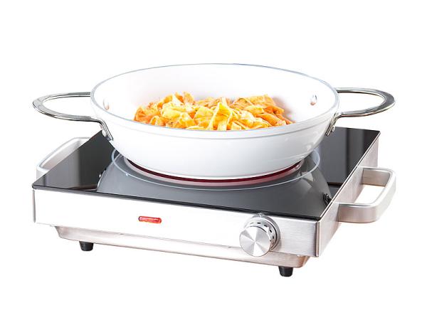 Mobile glass ceramic hob with infrared heat, 2,000 watts, Ø 20 cm
