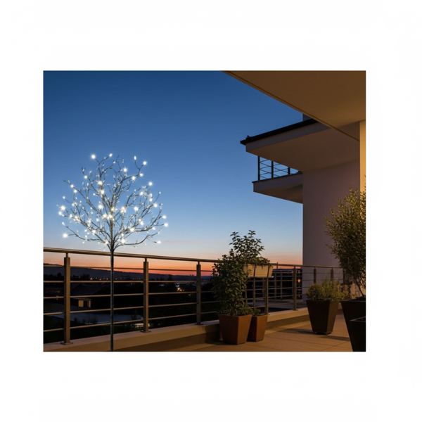 XL-Solar-LED-Lichterbaum mit 200 beleuchteten Knospen, 150cm, IP44