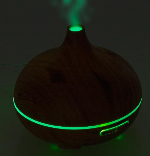 Diffusore di aromi e umidificatore, aspetto legno, cambia colori a LED, 300 ml