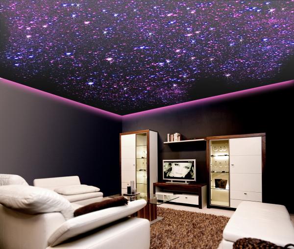 Fiber optic RGB LED starry sky with remote control and 200 light fibers