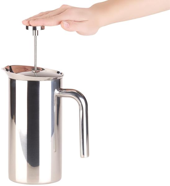 Thermal coffee maker, French press, stainless steel, double-walled, 1 liter, vacuum pot