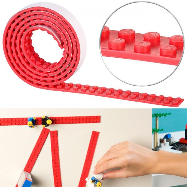 Self-adhesive play brick tape for common systems, 1 m,red