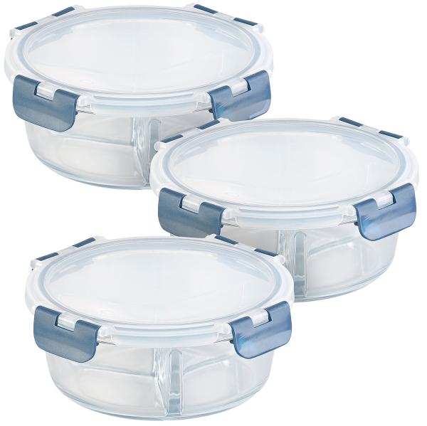 3 boîtes de conservation en verre à 3 compartiments -20 °C à 520 °C