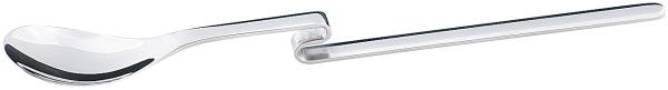 Stainless steel spoon with anti-slip bend, family set of 6 spoons