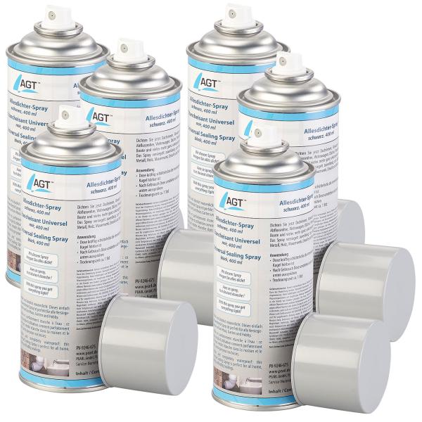 Set di 6 spray di tenuta per tutti gli usi con 6x 400 ml, nero