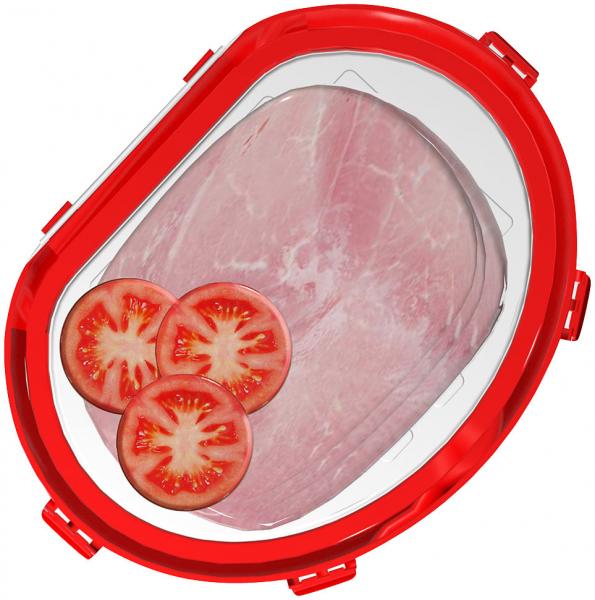 Lot de 4 boîtes de conservation pour saucisses et fromage, ovale