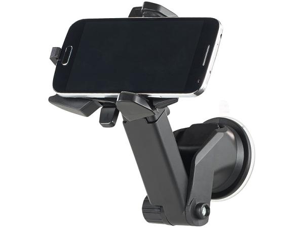 Car smartphone dashboard mount, 360° telescope, one touch