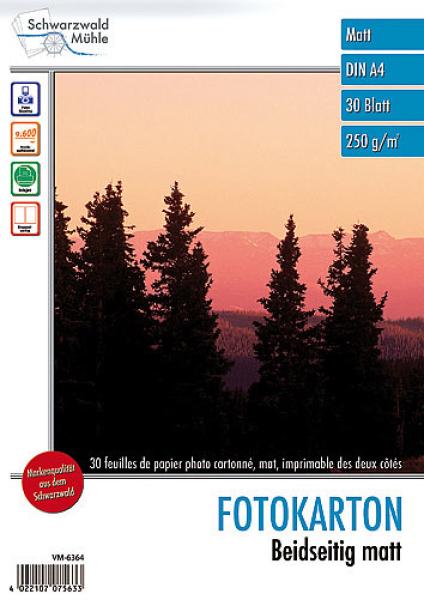30 fogli Foto cartoncino "Matt" bifacciale A4