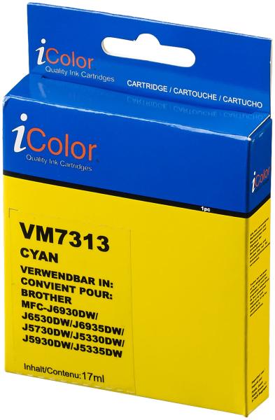 Ink cartridge, replaces Brother LC3219, cyan