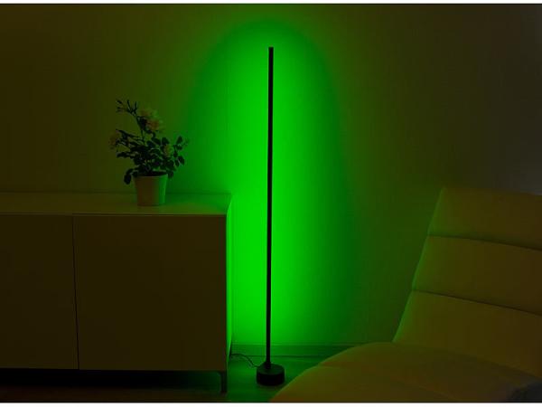 set di 4 luci da pavimento/angolo di sosta WLAN con LED RGB CCT IC, 12 watt, app, nero