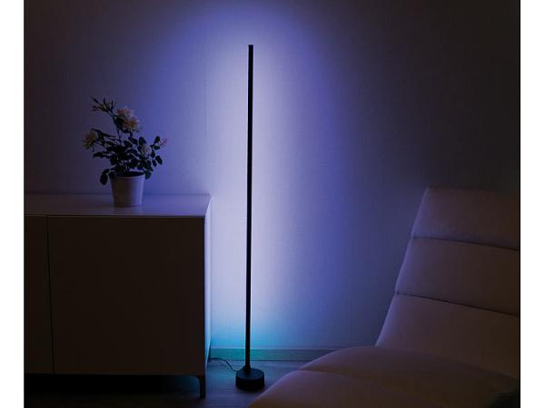 set di 4 luci da pavimento/angolo di sosta WLAN con LED RGB CCT IC, 12 watt, app, nero