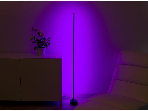 set di 4 luci da pavimento/angolo di sosta WLAN con LED RGB CCT IC, 12 watt, app, nero