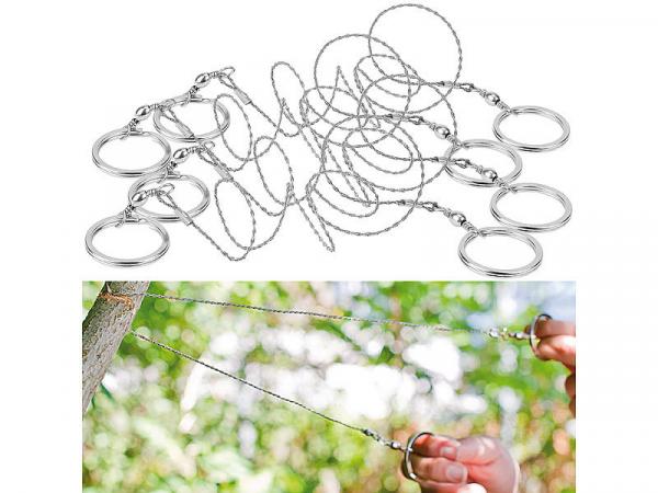 lot de 4 scies à fil de poche avec oeillets métalliques pour les randonnées en plein air et le camping