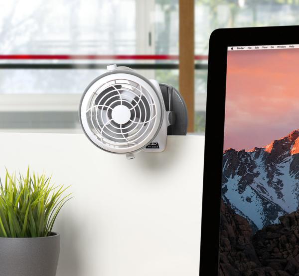 set of 2 Mobile Fans with Clamp, USB & Battery Operation, 3 Watt