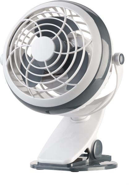set of 2 Mobile Fans with Clamp, USB & Battery Operation, 3 Watt