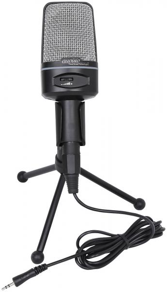 Profi-Kondensator-Studio-Mikrofon mit Stativ, 3,5-mm-Klinkenstecker