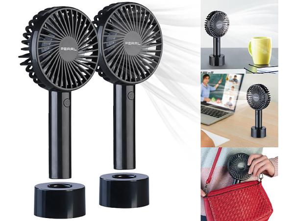 set of 2in1 hand & table fans, battery & USB operation, 3-speed