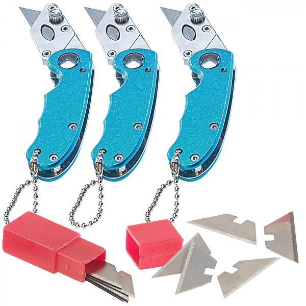 3 mini coltelli professionali con 10 lame di ricambio