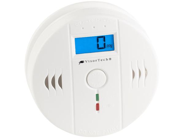 Digital carbon monoxide detector, LCD display, 85 dB alarm, EN50291