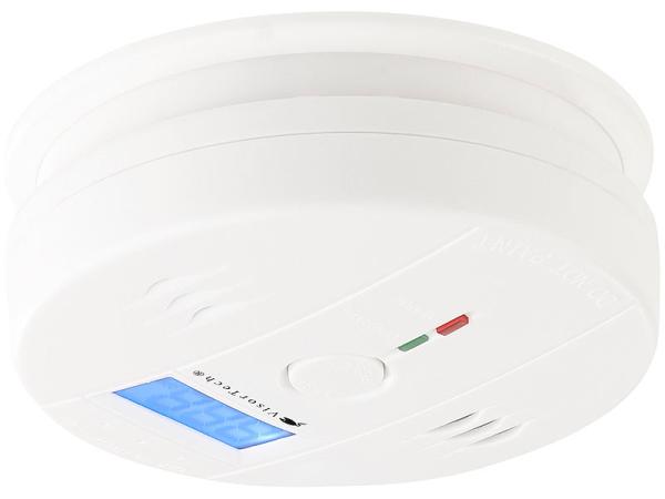 Digital carbon monoxide detector, LCD display, 85 dB alarm, EN50291