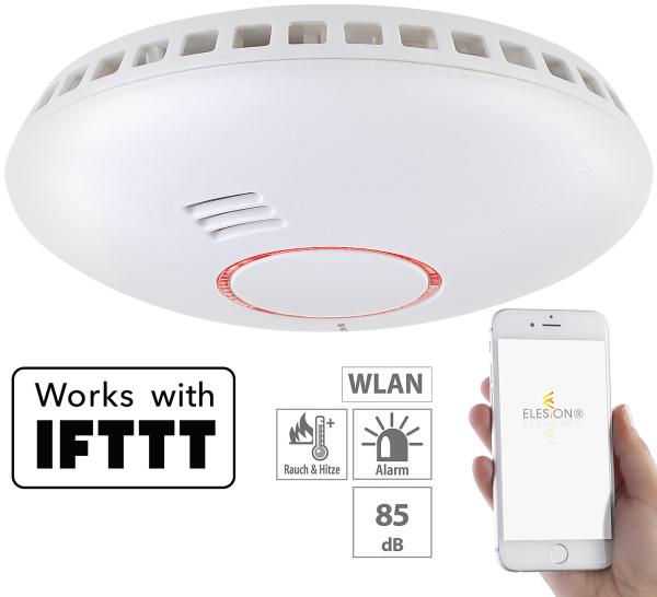 Rilevatore di fumo e calore WLAN RWM-200.app, notifica app in tutto il mondo