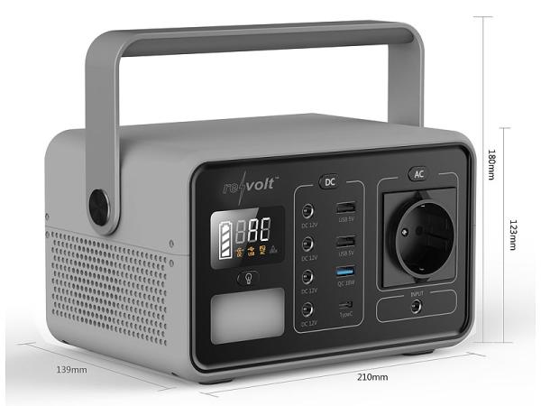 Powerstation & Solar-Generator, 222 Wh, 230 V, 200 W, LED-Lampe