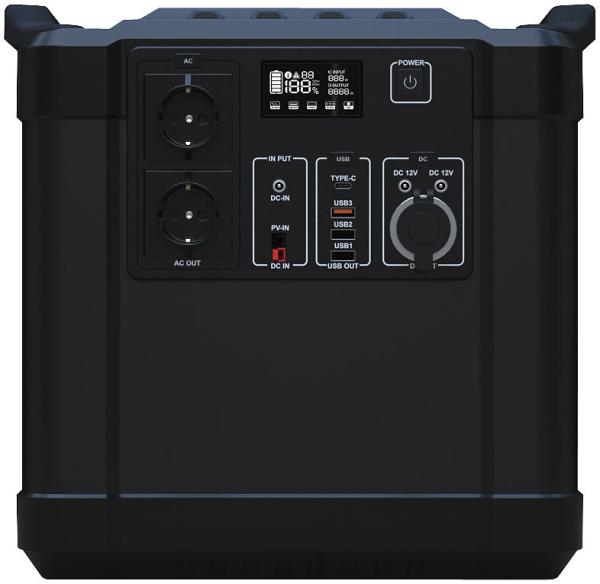 Powerstation & solar converter with 260 watt solar panel, 455 Ah, 1456 Wh