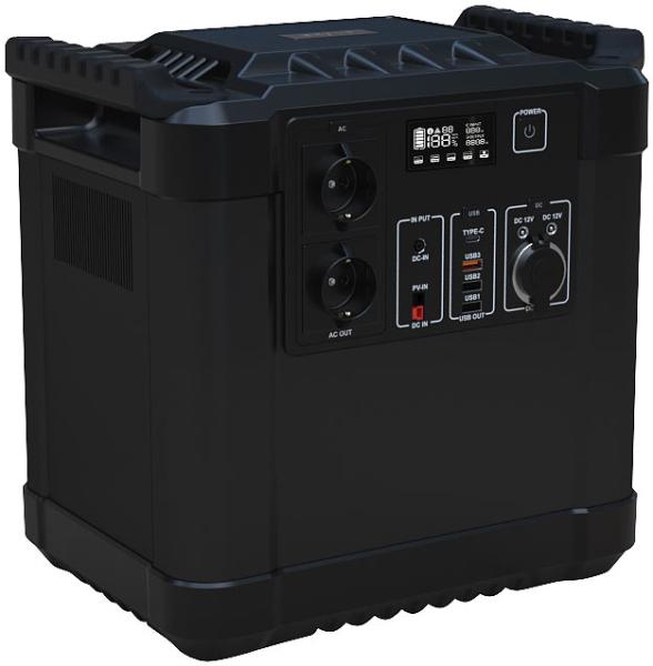 Powerstation & solar converter with 260 watt solar panel, 455 Ah, 1456 Wh