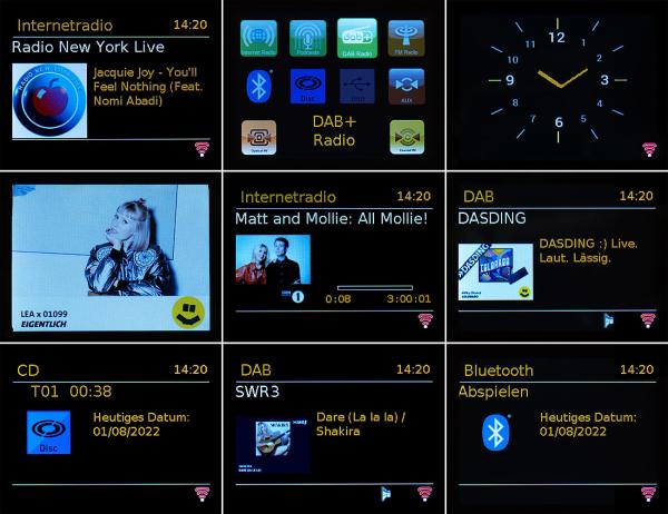 Micro-Stereoanlage: Webradio, DAB+, CD, Bluetooth, App, 300 Watt, silber