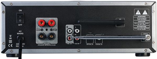 Micro-Stereoanlage: Webradio, DAB+, CD, Bluetooth, App, 300 Watt, silber