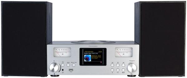 Micro-Stereoanlage: Webradio, DAB+, CD, Bluetooth, App, 300 Watt, silber