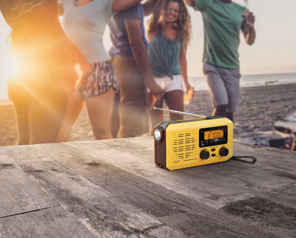 Solar- und Dynamo-Koffer-Radio, LED-Licht, SOS, Powerbank, LCD-Display