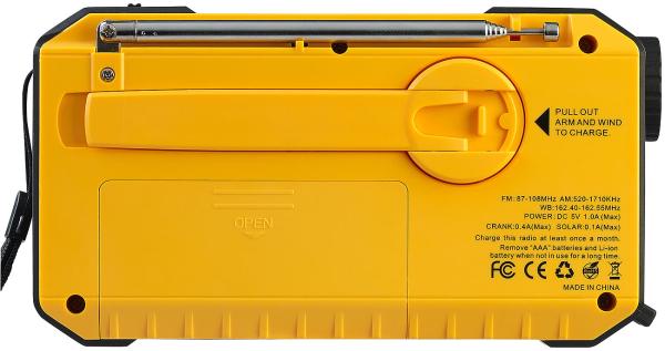 Solar- und Dynamo-Koffer-Radio, LED-Licht, SOS, Powerbank, LCD-Display