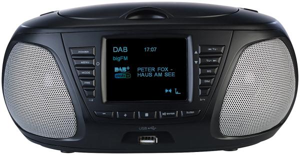 Boombox stéréo mobile avec DAB+/Fm, Bluetooth, CD, AUX, 10 watts