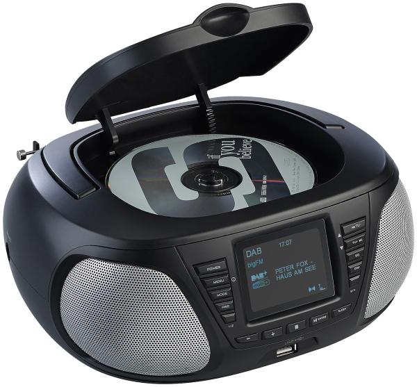 Boombox stéréo mobile avec DAB+/Fm, Bluetooth, CD, AUX, 10 watts