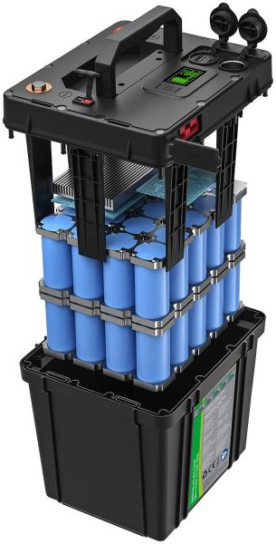 Batteria LiFePO4 con pannello solare pieghevole da 50 watt, 12 V, 60 Ah/ 768 Wh, DC, USB