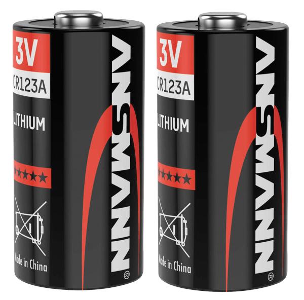 confezione da 2 batterie al litio fotografiche tipo CR123A, 3 V